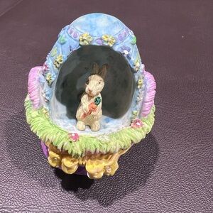 Colorful Easter Bunny Figurine for Small Pets